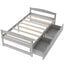 Twin size platform bed, with two drawers, gray - Korvel