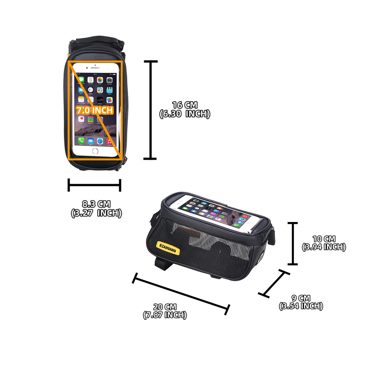 Bicycle Bag Golf Front Beam Bag Mountain Bike Headphone Audio Bag Mobile Phone Navigation Upper Tube Bag Riding Accessories - Korvel