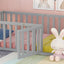 Twin Size Wood Daybed Frame with Fence - Gray