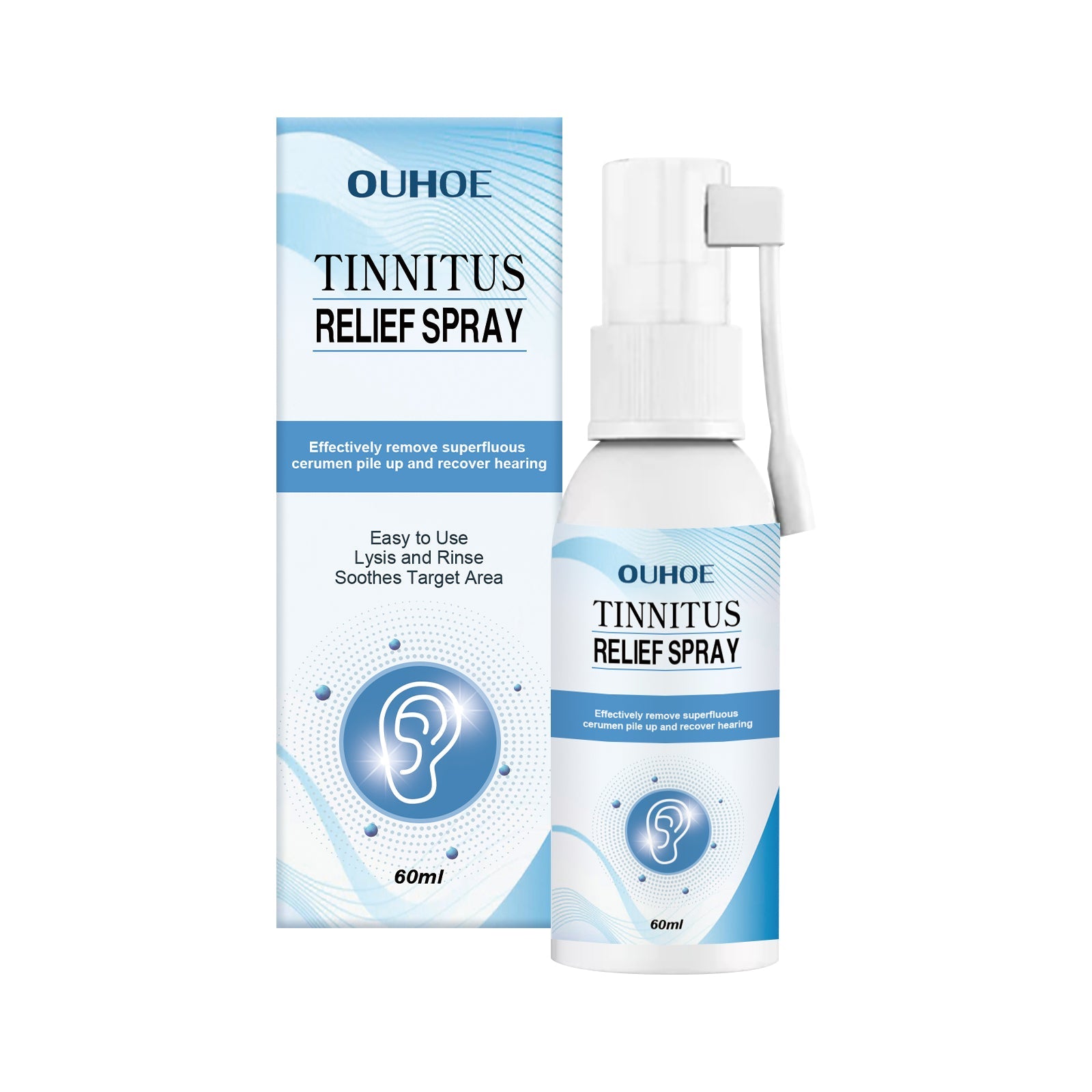 Tinnitus Relief Spray, Relieves Ear Discomfort Earplugs Earwax Cleaning Ear Care Spray - Korvel