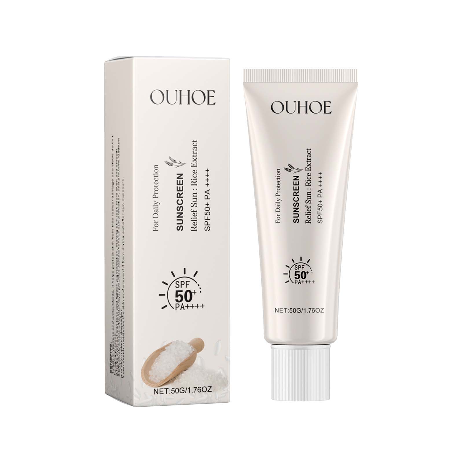 Ouhoe Rice Protective Cream Outdoor Uv Isolation Waterproof Moisturizing Skin Refreshing Non-Sticky Protective Cream - Korvel