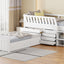 Cama loft twin en forma de L que ahorra espacio con 7 cajones - Blanca