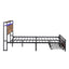 Full size bedstead with storage headboard and 2 drawers, LED light bed with charging station, metal Flat noodles support - Korvel
