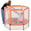 55'' Toddlers Trampoline with Safety Enclosure Net and Balls, Indoor Outdoor Mini Trampoline for Kids - Korvel