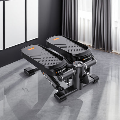 Home Office Exercise 330LBS Capacity Mini Stepper with Resistance Bands and LCD Monitor - Korvel