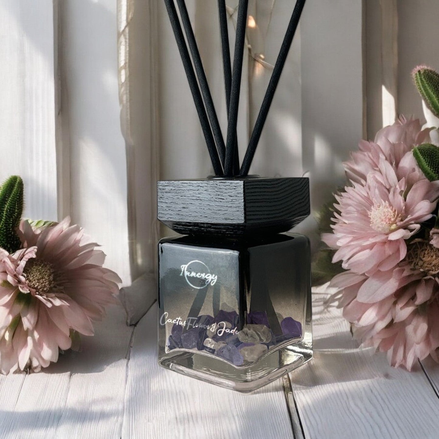 Jade-Infused Cactus Blossom Reed Oil Diffuser, 100ml - Korvel