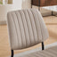 2-piece retro linen chair set with curved wooden backrest, cushioned seat, adjustable metal legs, (Beige Linen) - Korvel