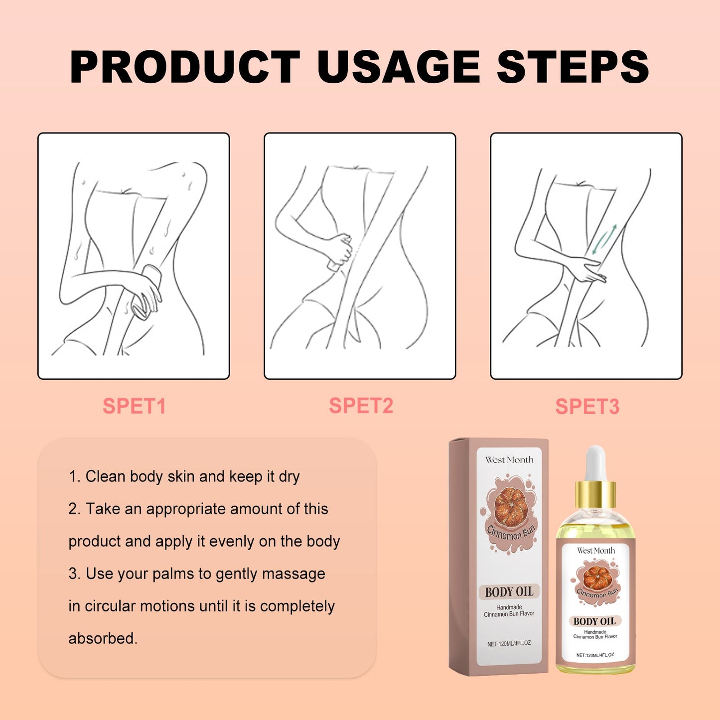 Body Oil Handmade Cinnamon Bun Flavor - Korvel