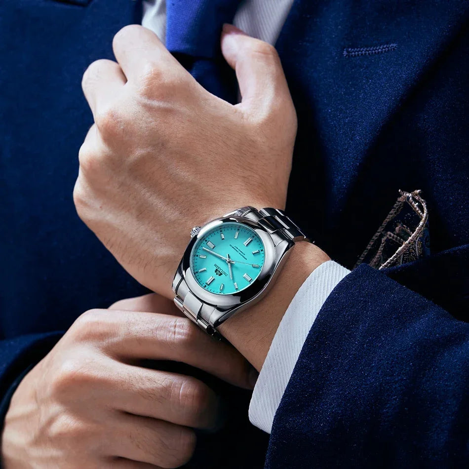Luxury Automatic Watch for Men - Colorful Stainless Steel 41mm