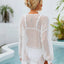 Sequin Star Round Neck Long Sleeve Cover Up - Korvel