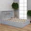 Elegant Queen Size Platform Bed with Storage Headboard, Gray