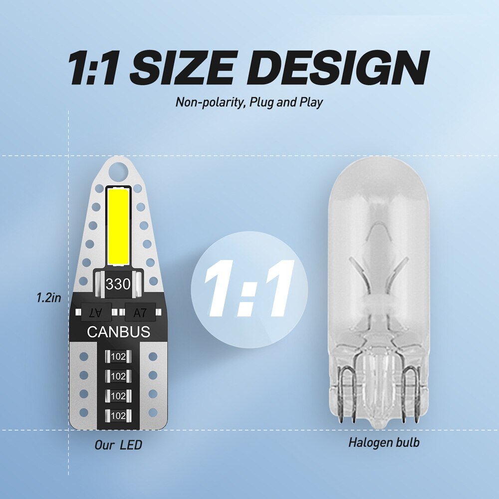 10x T10 LED W5W Car Lights for Honda Civic & More