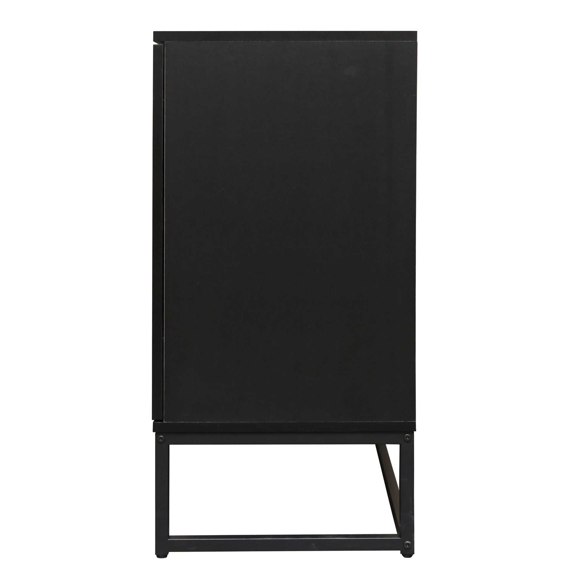 Rattan 4-Door Sideboard , Sideboard Buffet Storage Cabinet,Accent Storage Cabinet , Large Cabinet With 4 Rattan Decorated Doors - Korvel