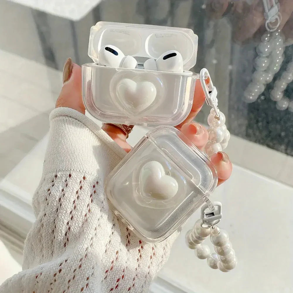 Transparent Headphone Case with Bead Bracelet