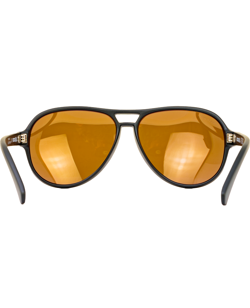 Casino Sunglasses - Black & Pink Mirror Polarized Lenses - Korvel