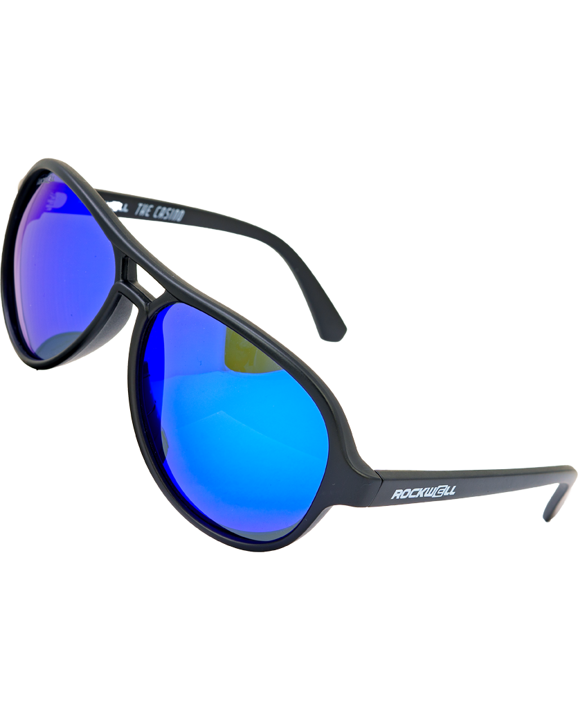 Lunettes de soleil Casino avec verres polarisés noir/bleu miroir