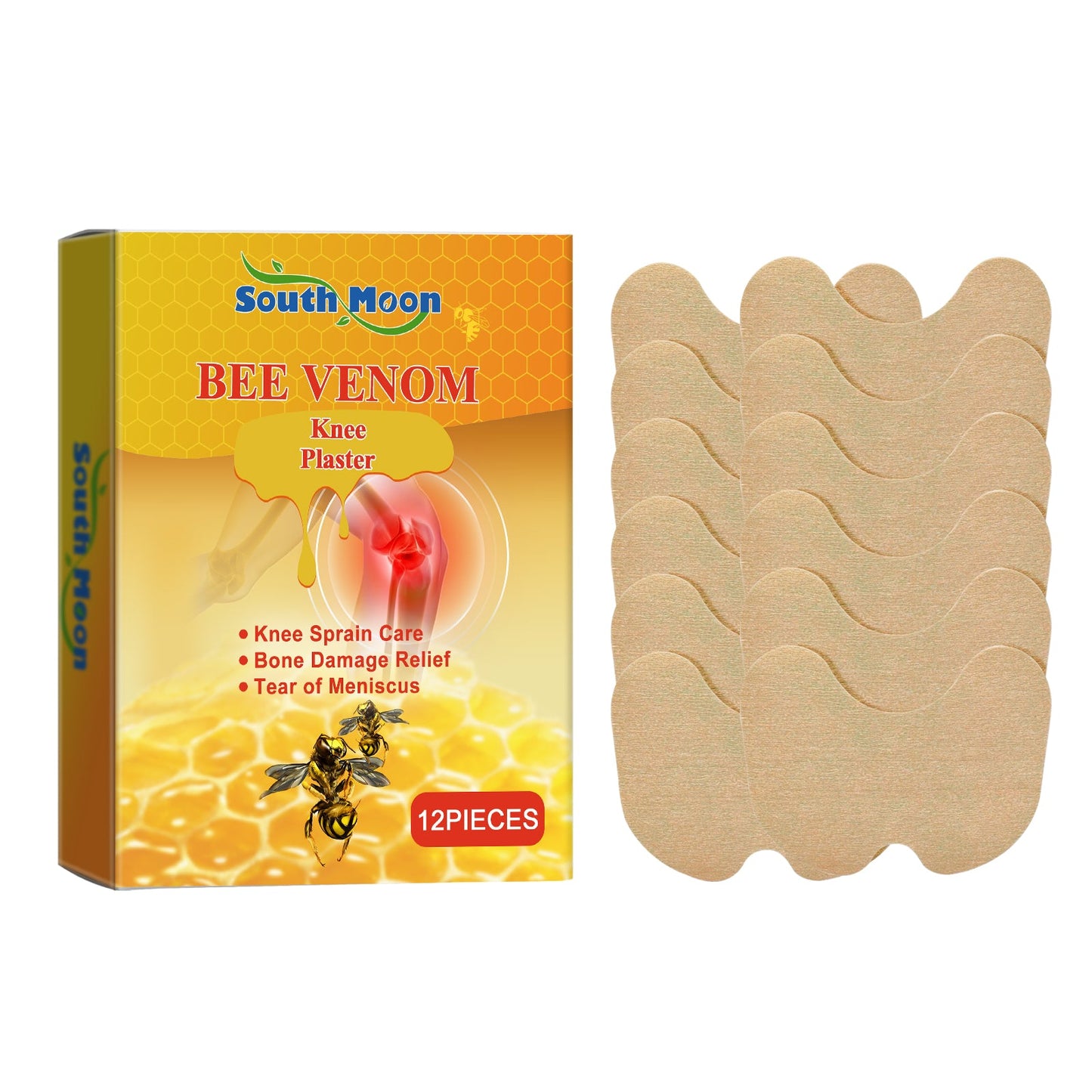 Knee Care Patch, Bee Venom Knee Joint Patch To Relieve Knee Discomfort Massage Care Patch - Korvel