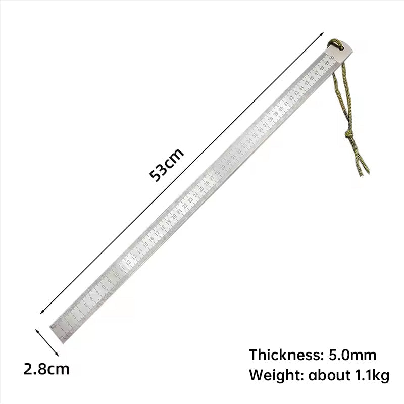 20 - Inch Dual - Scale Stainless Steel Ruler, thickened quenched steel, with random lanyard, great for drawing & measuring. - Korvel