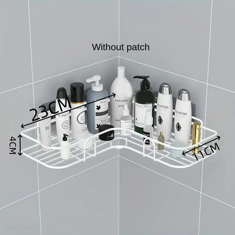 Bathroom Storage Rack Toilet Washroom Wall-Mounted Hole-Free Multi-Functional Iron Mesh Long Strip Organizer - Korvel