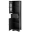 Tall Bathroom Cabinet, Freestanding Storage Cabinet with Drawer and Doors, MDF Board, Acrylic Door, Adjustable Shelf, Black - Korvel