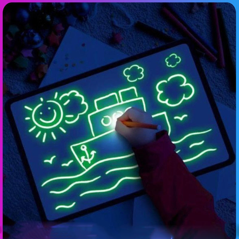Draw With Light Fun  Glowing Paint Glow Light Tablet Draw With Light Fun And Developing Toy - Korvel