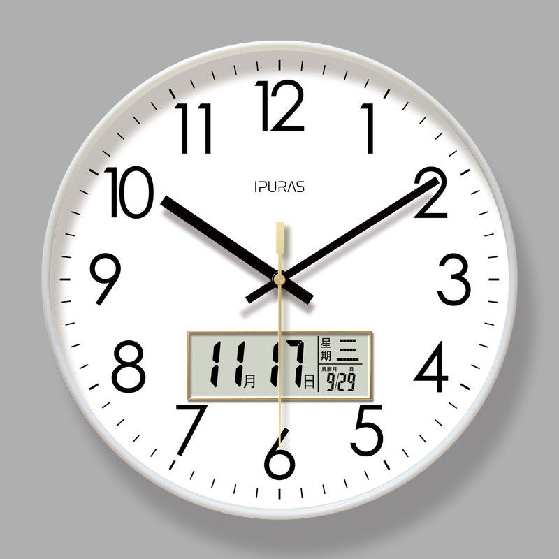 Horloge murale électronique avec calendrier 2025 - Design moderne