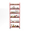 Red 6-story rolling cart gap kitchen ultra-thin sliding out storage tower shelf with wheels, 6 baskets - Korvel