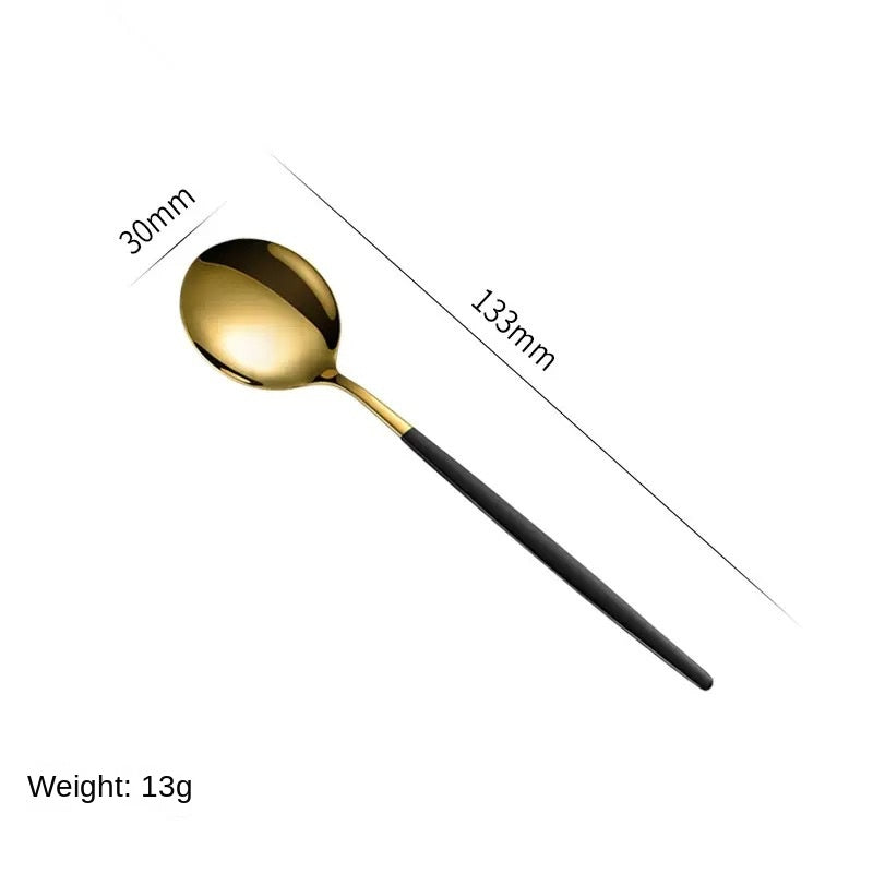 Premium Stainless Steel Cutlery Set with Gold Spray Finish