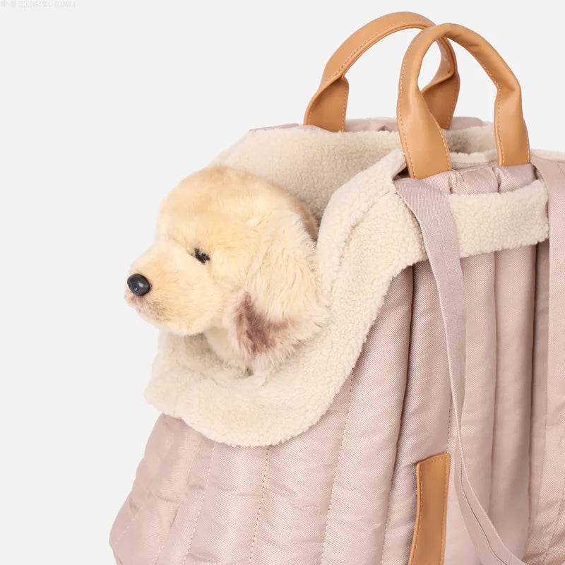 Transporteur de chien portable de luxe avec doublure en velours amovible