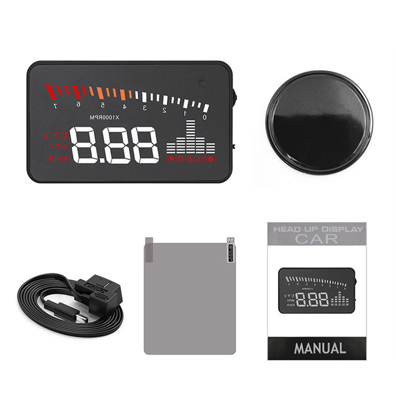 X5 Car HUD Head Up Display OBD II EOBD Automatic Matching Overspeed Warning System Projector Windshield Car Voltage Speed Alarm - Korvel