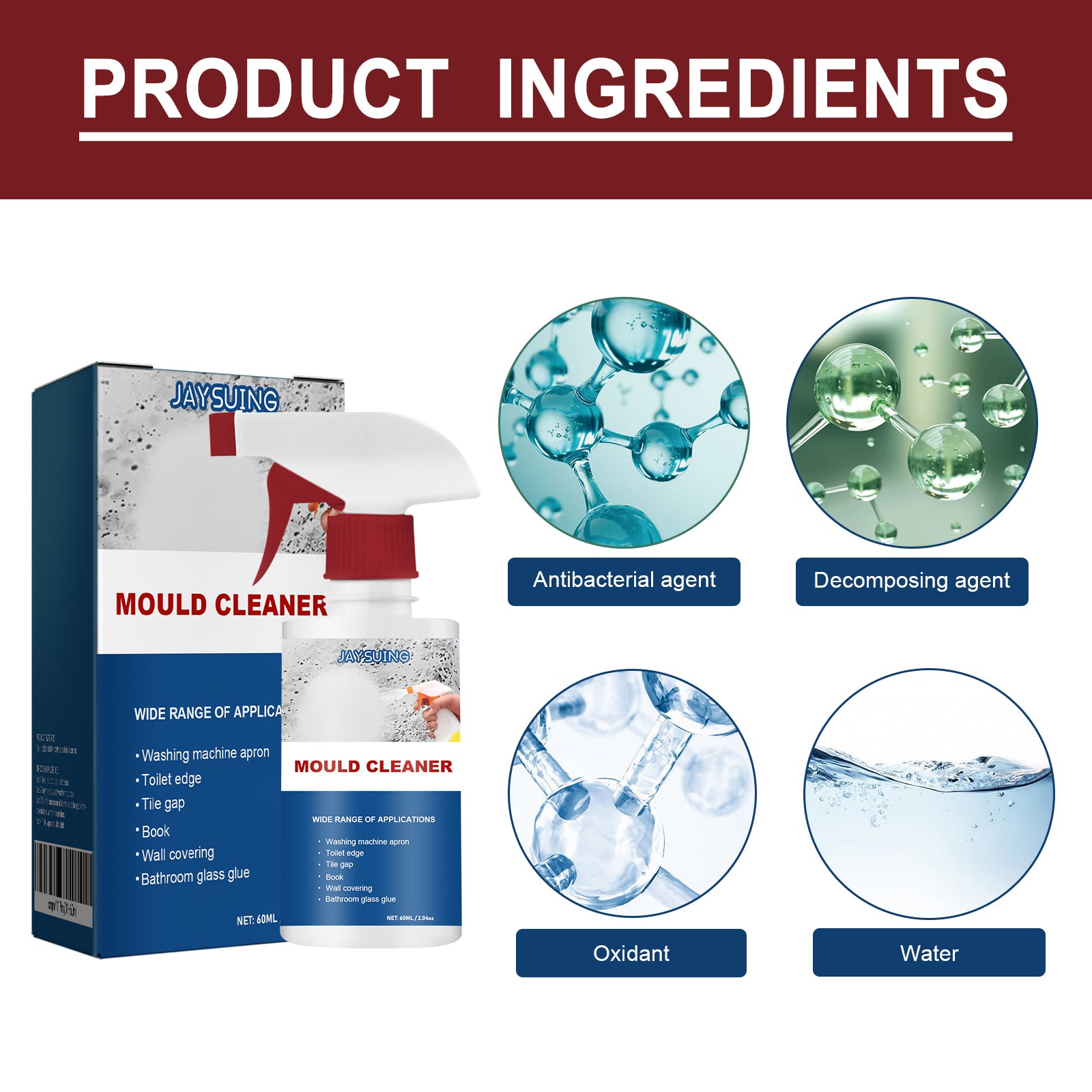 Mold Remover Spray, Ceiling Bathroom Tile Wall Multi-Effect Cleaning Decontamination And Mildew Removal Spray - Korvel