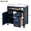 30-Inch Blue Bathroom Vanity with Ceramic Sink and Ample Storage - Ideal Choice for Small Bathrooms - Korvel