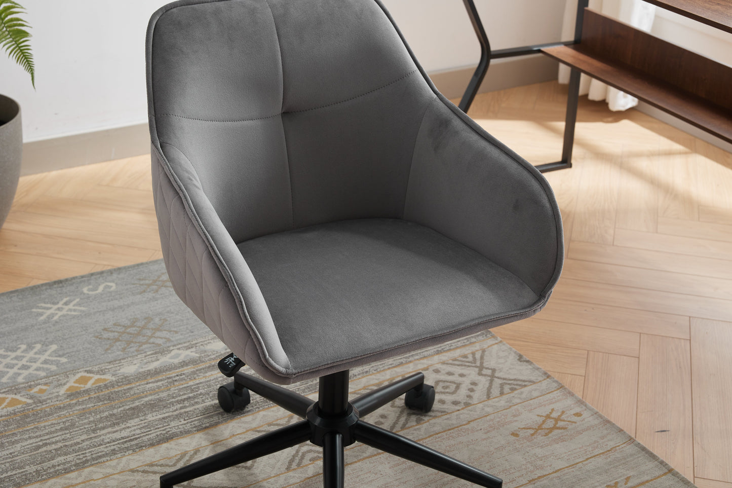 Velvet Office Desk Chair, Modern Home Desk Chair with Wheels , Vanity Chairs for Living Room, Bedroom,Study Room - Korvel