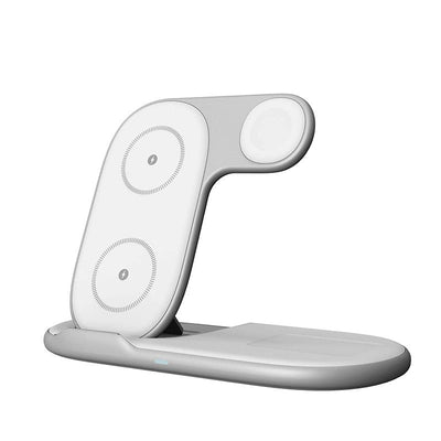 Folding 3-in-1 wireless charger suitable for iPhone earphones, watches, wireless fast charging phone holder - Korvel