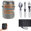 Portable Hard Aluminum Oxide Outdoor Cookware Set Convenient Three-Piece Combination Set Of Pots And Pans - Korvel