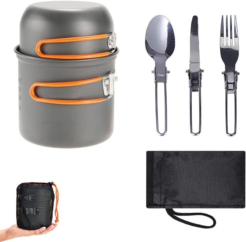 Portable Hard Aluminum Oxide Outdoor Cookware Set Convenient Three-Piece Combination Set Of Pots And Pans - Korvel