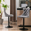 Gray,Set of 2 25-33 Inch,17.7 inch base, Modern Upholstered Bar Stools with Backs Comfortable Tufted for Home Pub and Kitchen - Korvel