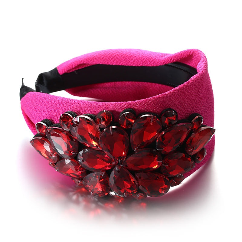 Elegant Solid Color Diamond Inlaid Anti-Slip Headband