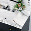 43 inch marble countertop with base rectangular central sink and 4-inch high splash guard, pre drilled 8-inch faucet hole ，white - Korvel