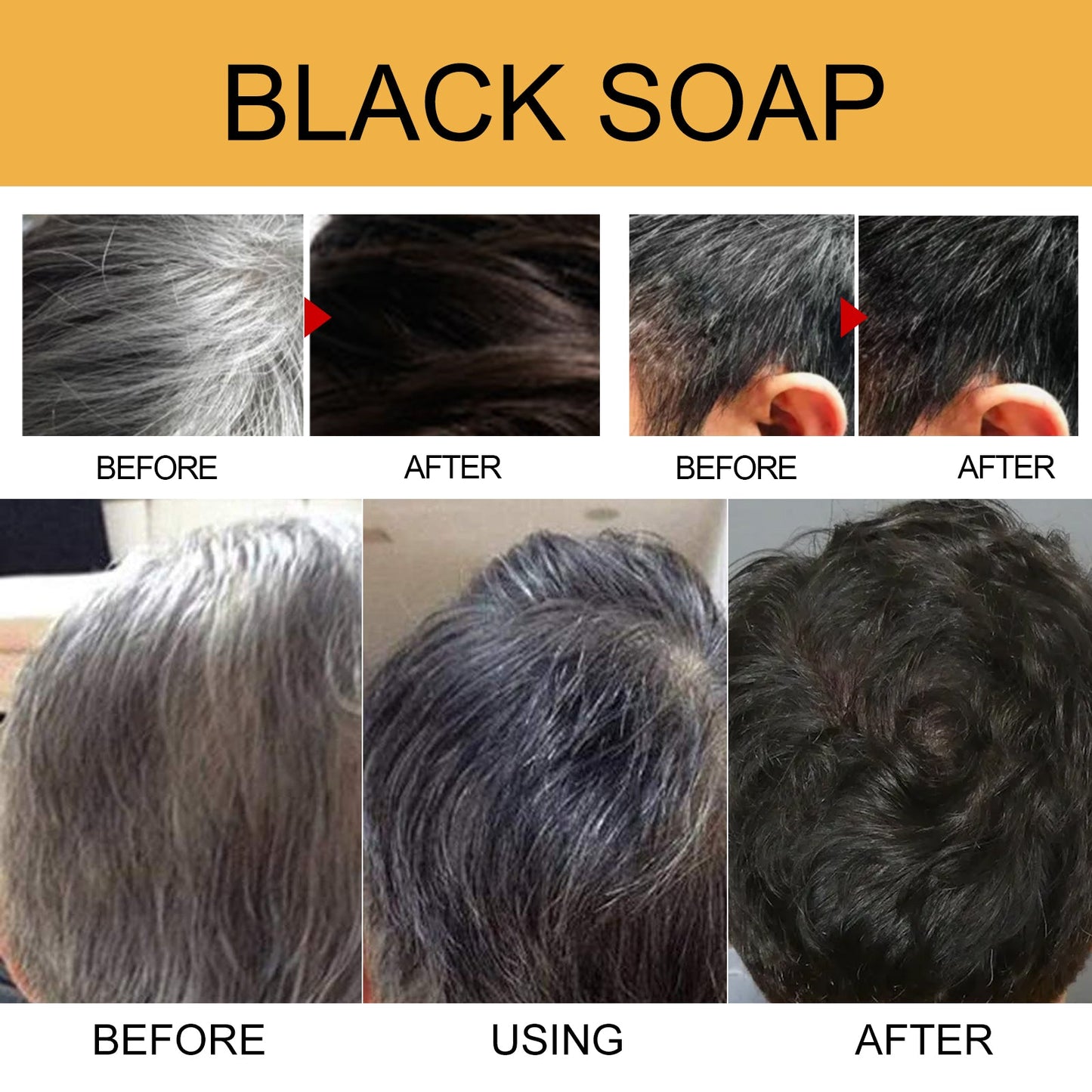 Premium Black Soap Shampoo for Strong, Shiny Hair