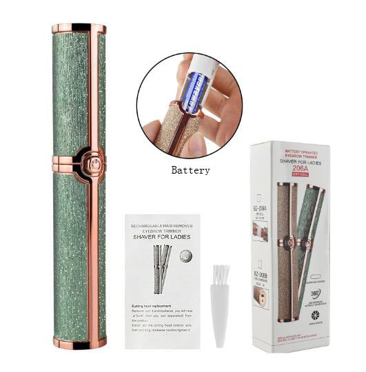 Electric Eyebrow Trimmer Epilator Painless Eye Brow Body Face Lip Shaver Razors Portable Facial Hair Remove - Korvel