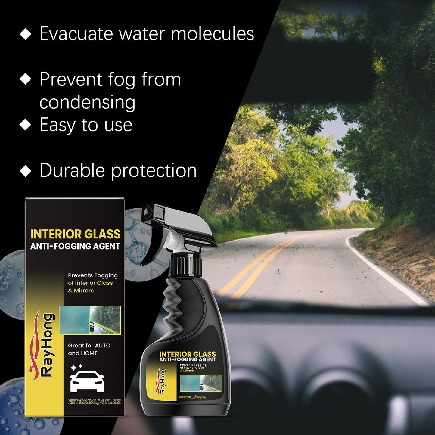Anti-Fogging For Car Glass Anti-Fogging For Car Glass Front Windshield Cleaning And Brightening Spray - Korvel