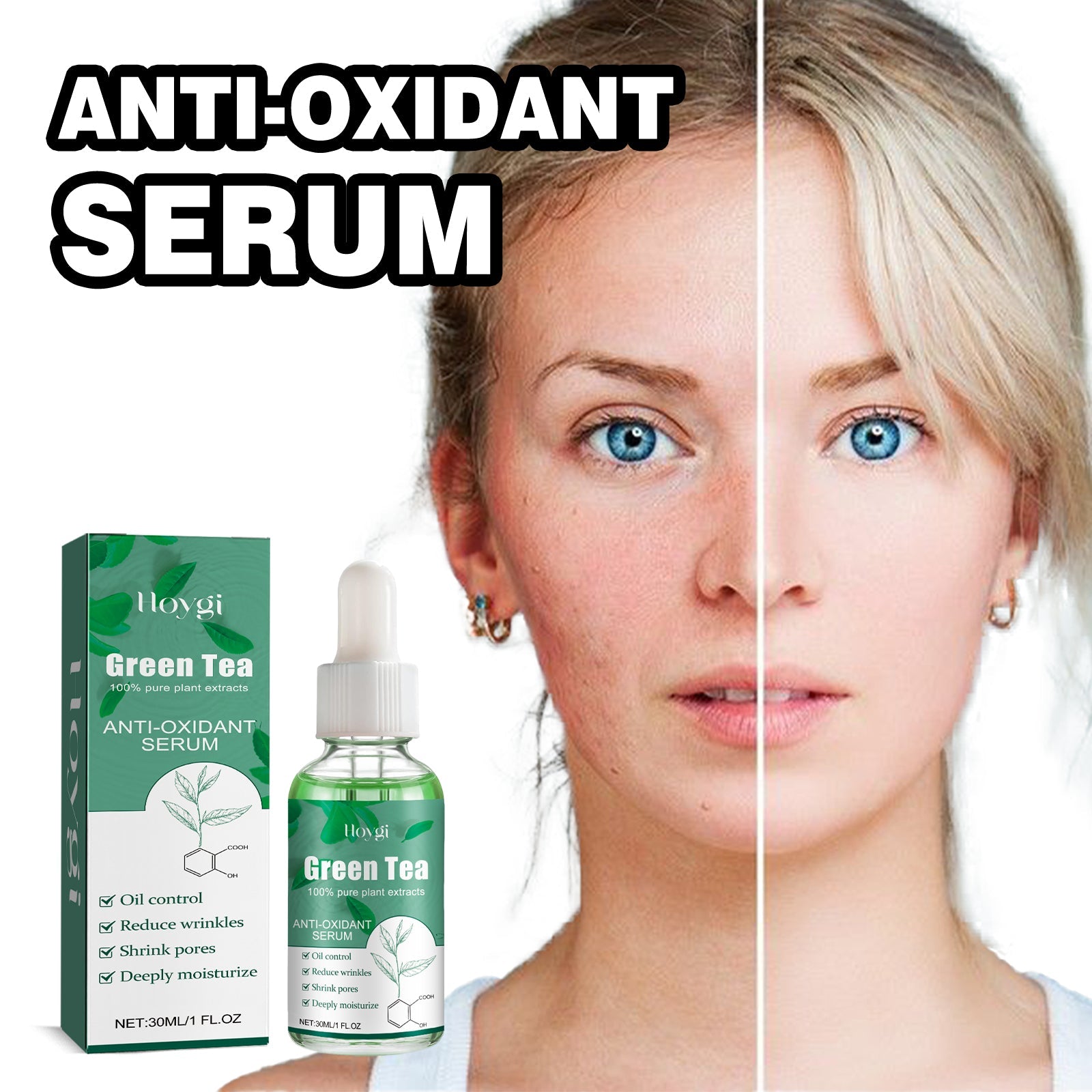 Green Tea Moisturizing Toner, Skin Tender Shine Clean Blain Mark Clear Water Not Greasy Toner - Korvel