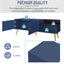 Modern Navy Shoe Storage Bench with Hidden Storage & Cushions