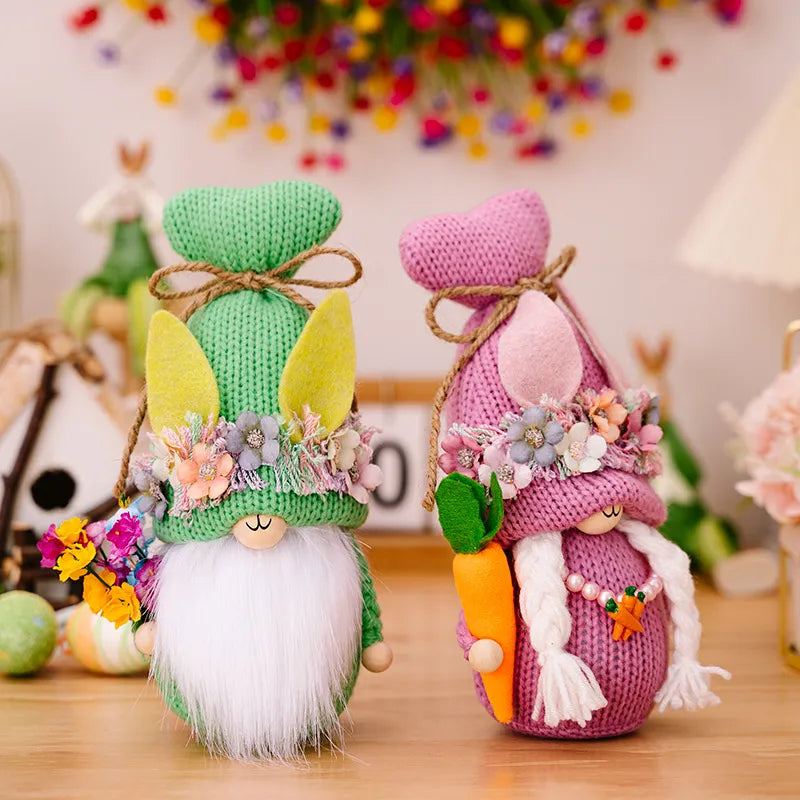 Easter Decorations Easter Knitted Rudolf Rabbit Doll Decoration - Korvel