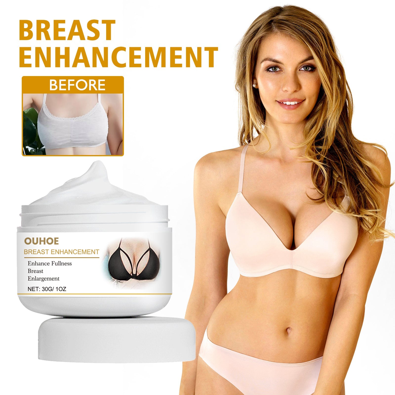 Breast Enhancement, Postpartum Breast Relaxation Firming And Lifting Firm Plump Breast Care Massage Cream - Korvel