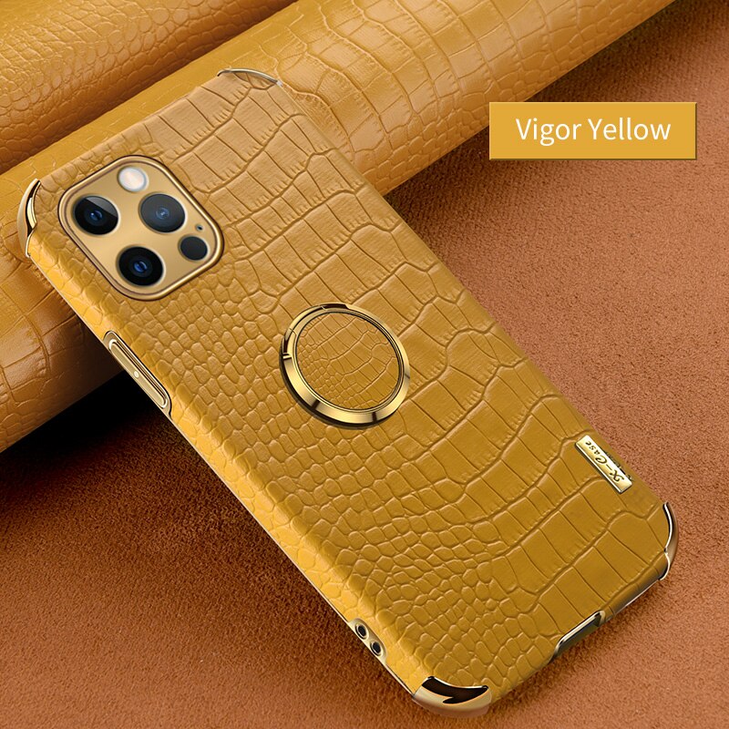 Luxury Crocodile pattern Leather Holder Phone Case For iPhone 11 12 13 Pro Max Mini X XR XSMax 7 8 Plus SE 2020 Shockproof Cover - Korvel