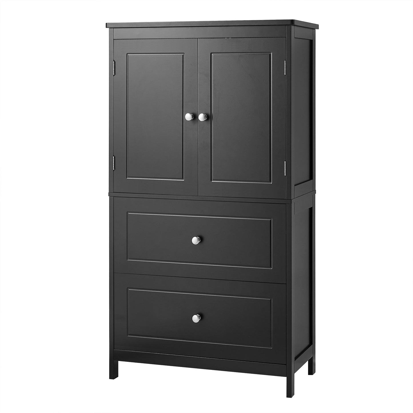 Armoire de rangement de salle de bain noire élégante avec étagère réglable