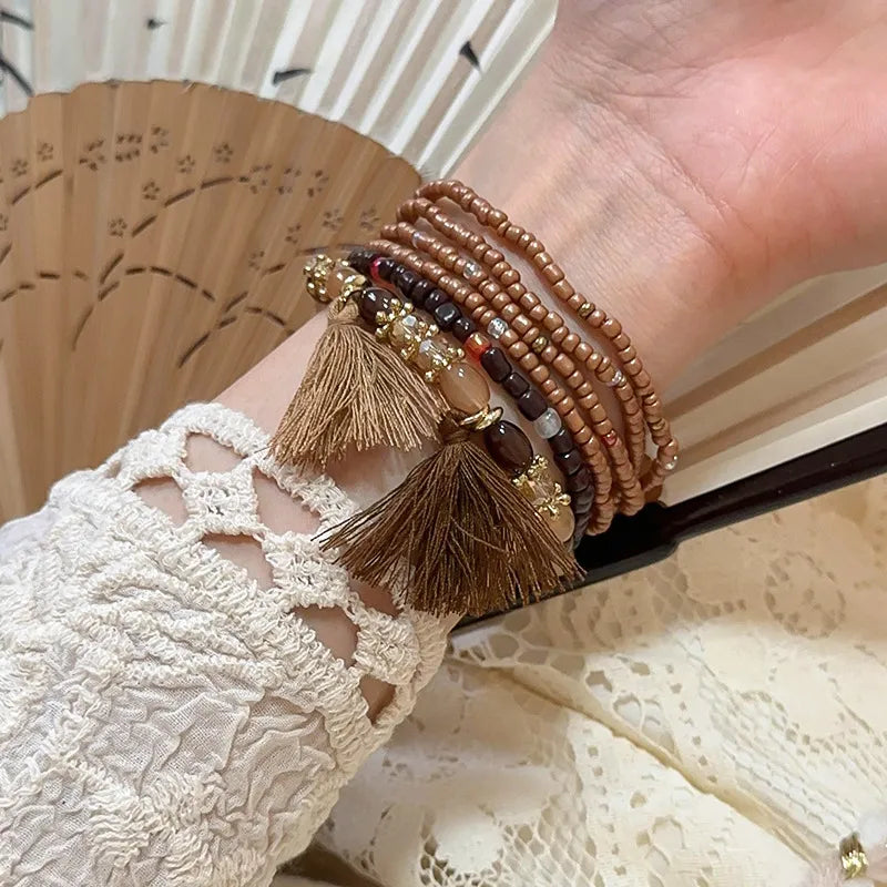 Tassel Rice Bead Bracelet - Korvel