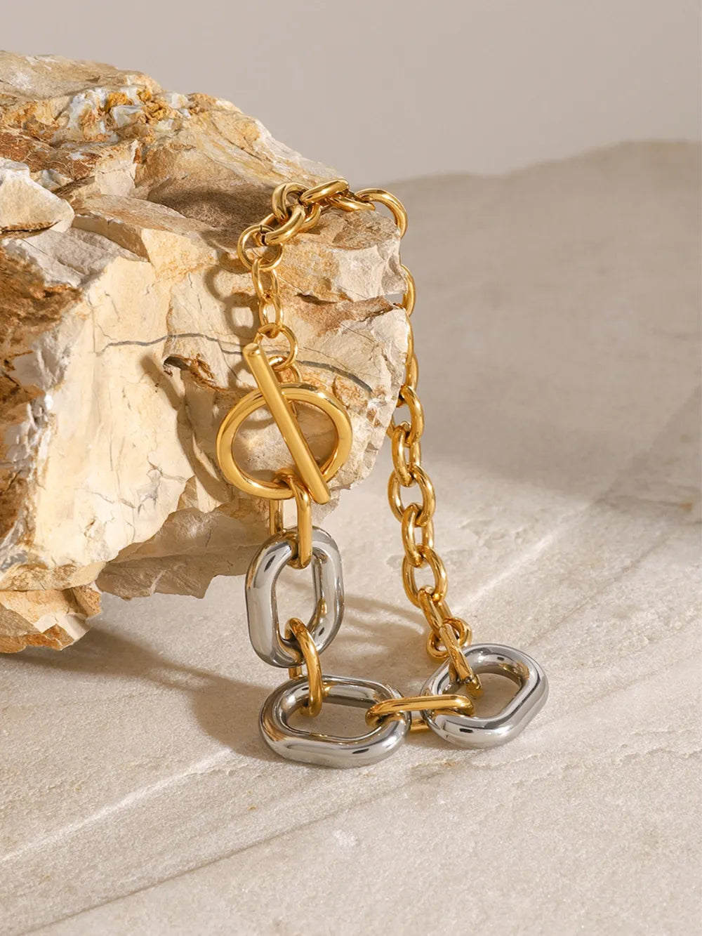 18K Gold-Plated Stainless Steel Chain Bracelet - Korvel